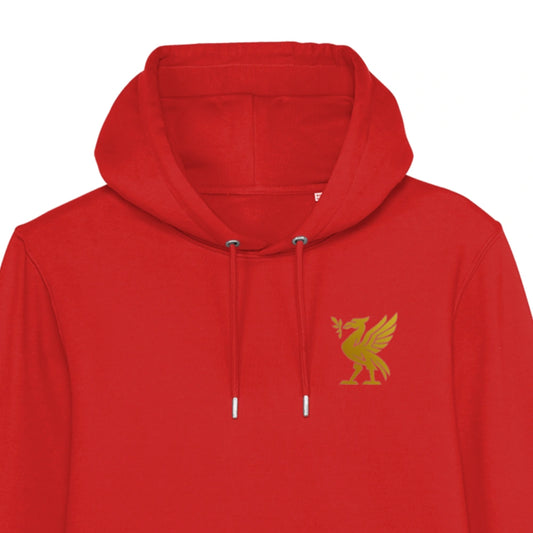 Liverpool Gold effect Liver Bird emblem 320gsm hoodie